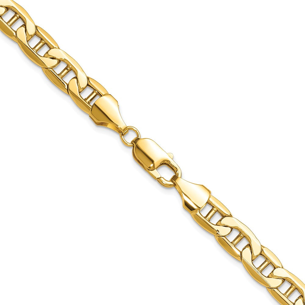 24 Inch 14K Yellow Gold 8.25mm Semi-Solid Anchor Chain Necklace