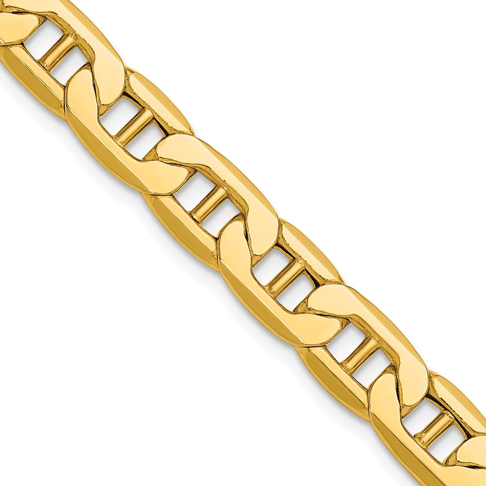 24 Inch 14K Yellow Gold 8.25mm Semi-Solid Anchor Chain Necklace