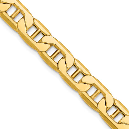 26 Inch 14K Yellow Gold 8.25mm Semi-Solid Anchor Chain Necklace