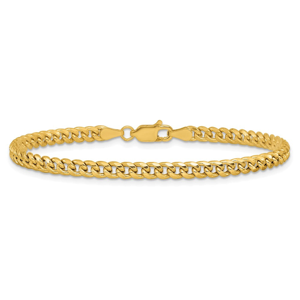 14K Yellow Gold 3.5mm Semi-Solid Miami Cuban Chain Bracelet