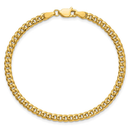 14K Yellow Gold 3.5mm Semi-Solid Miami Cuban Chain Bracelet