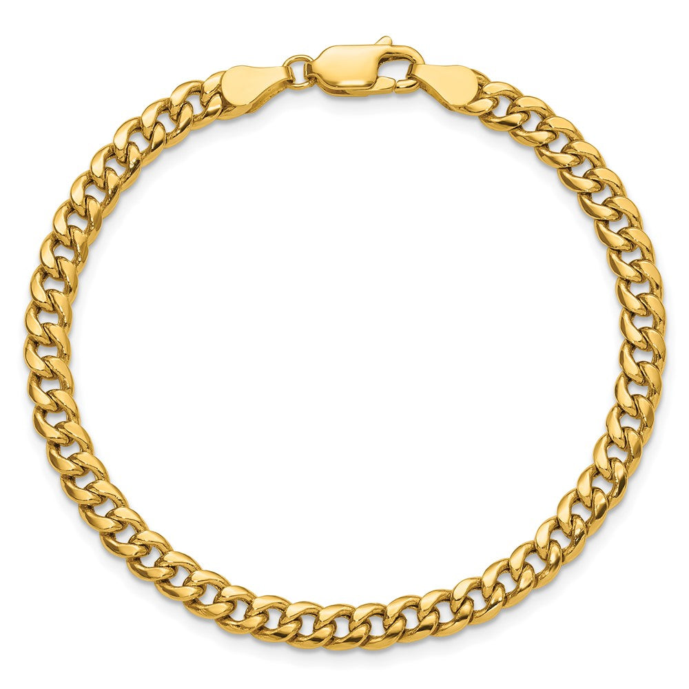 14K Yellow Gold 4.5mm Semi-Solid Miami Cuban Chain Bracelet
