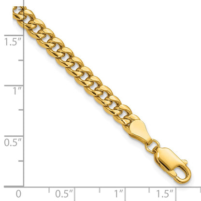 14K Yellow Gold 4.5mm Semi-Solid Miami Cuban Chain Bracelet
