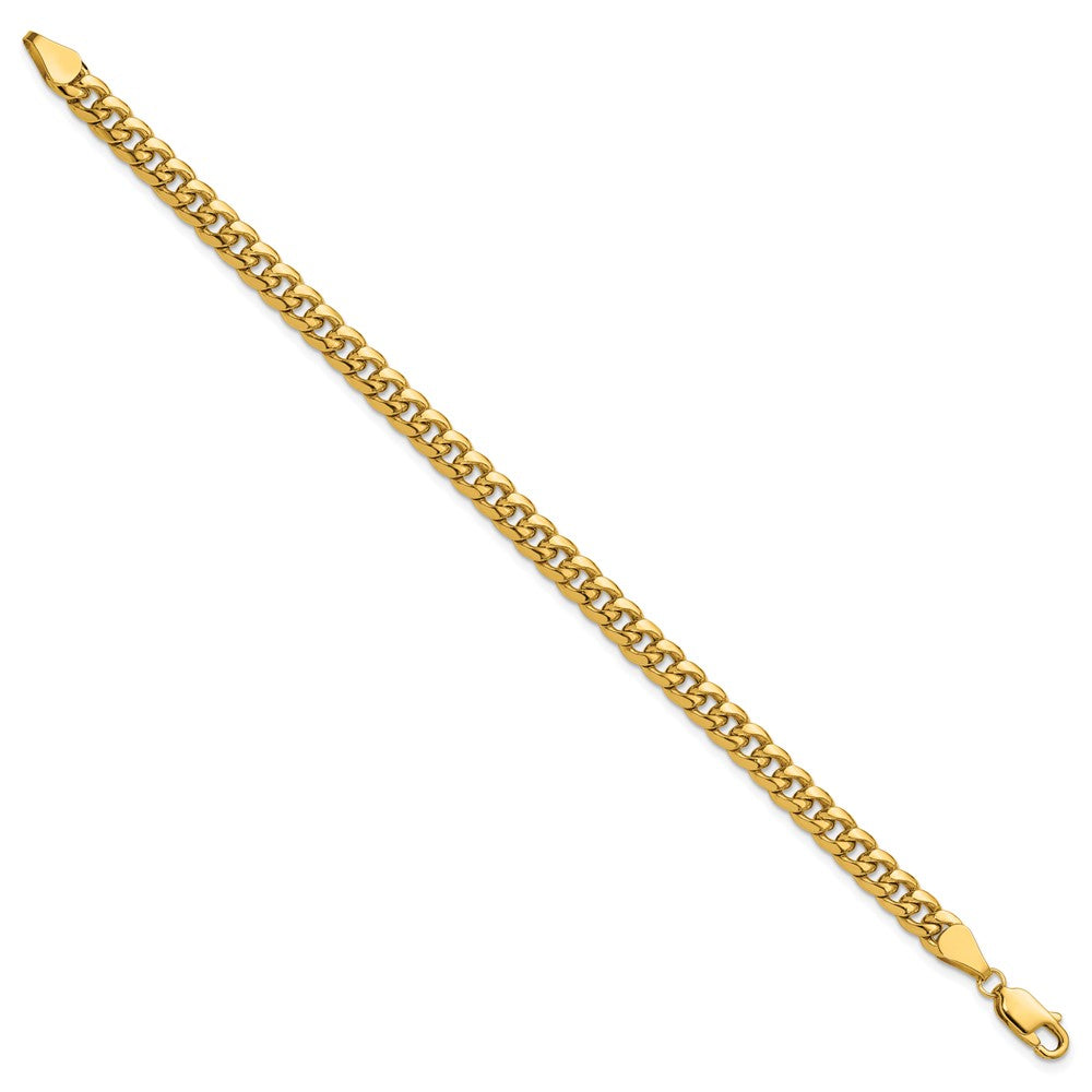 14K Yellow Gold 5.25mm Semi-Solid Miami Cuban Chain Bracelet