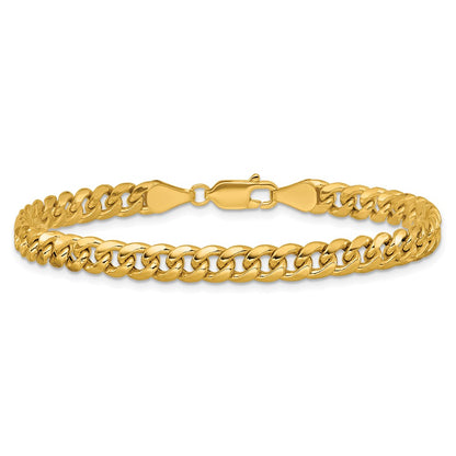 14K Yellow Gold 5.25mm Semi-Solid Miami Cuban Chain Bracelet