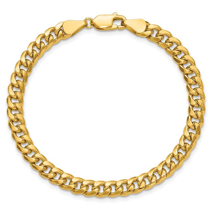 14K Yellow Gold 5.25mm Semi-Solid Miami Cuban Chain Bracelet