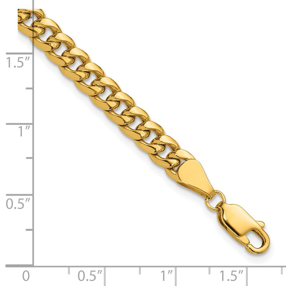 14K Yellow Gold 5.25mm Semi-Solid Miami Cuban Chain Bracelet