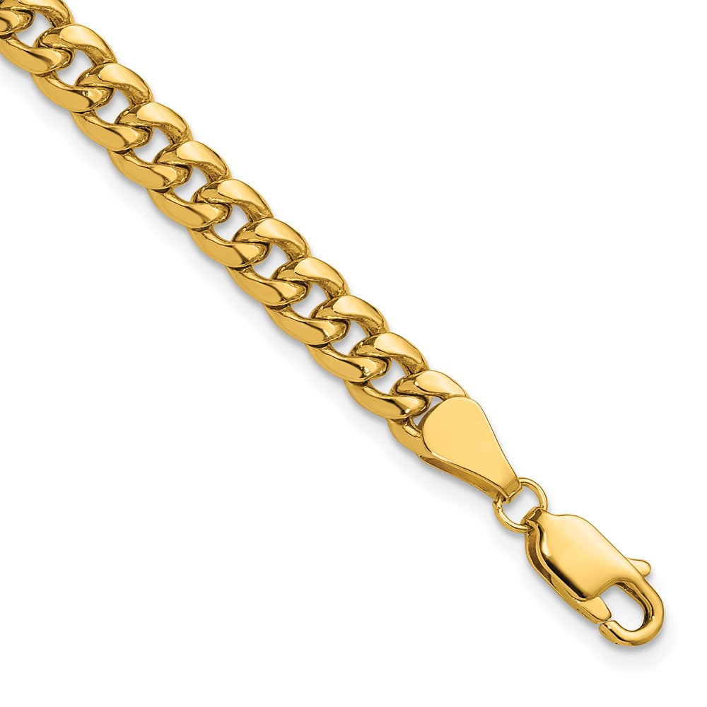 14K Yellow Gold 5.25mm Semi-Solid Miami Cuban Chain Bracelet