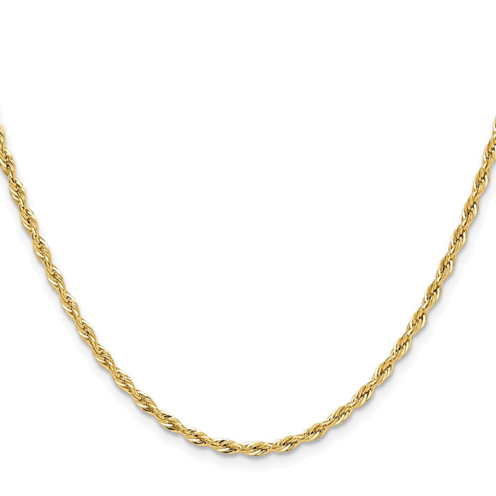 28 Inch 14Ky 2.5mm Semi-Solid Rope Chain Necklace