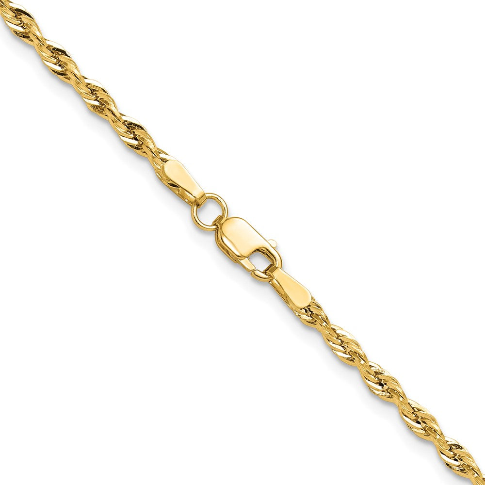 28 Inch 14Ky 2.5mm Semi-Solid Rope Chain Necklace