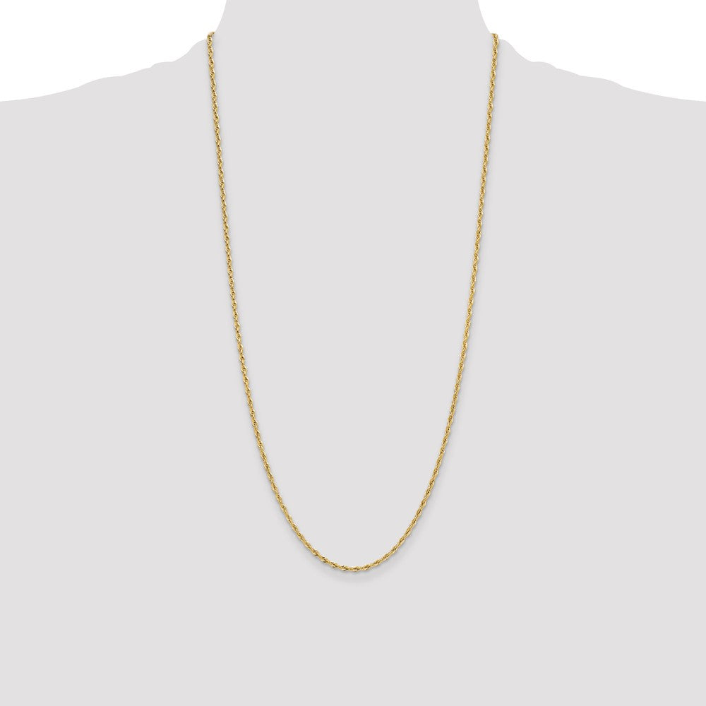 28 Inch 14Ky 2.5mm Semi-Solid Rope Chain Necklace