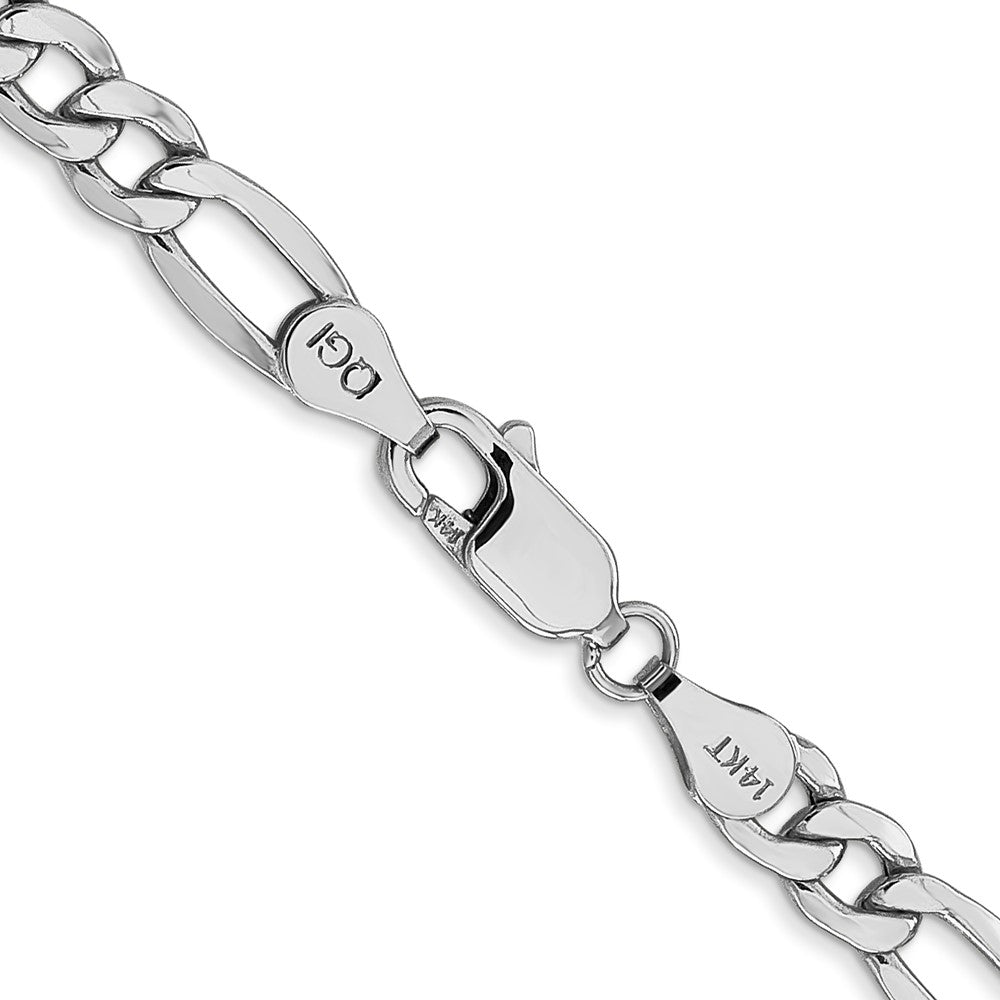 14K White Gold 5.75mm Semi-Solid Figaro With Lobster Clasp Chain Necklace