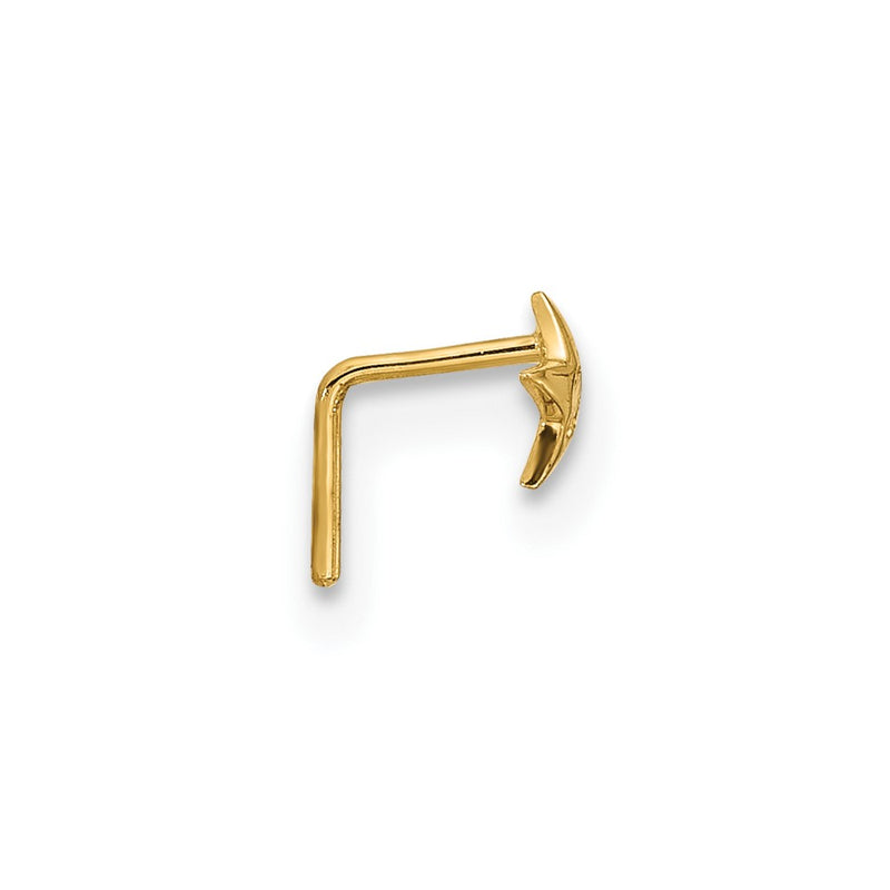 14K Yellow Gold 23 Gauge Cz Star Nose Stud