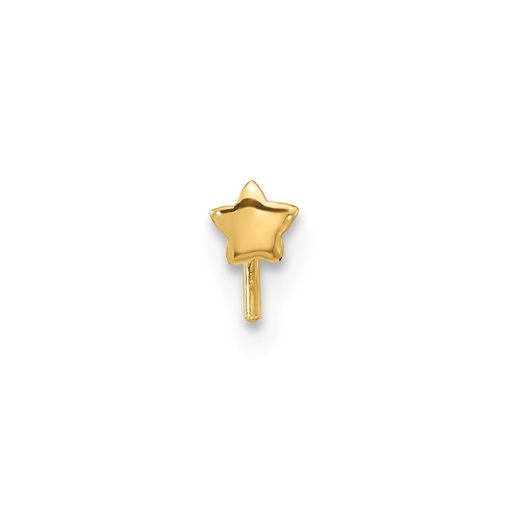 14K Yellow Gold 22 Gauge Polished Star Nose Stud