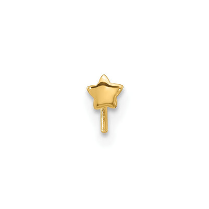 14K Yellow Gold 22 Gauge Polished Star Nose Stud