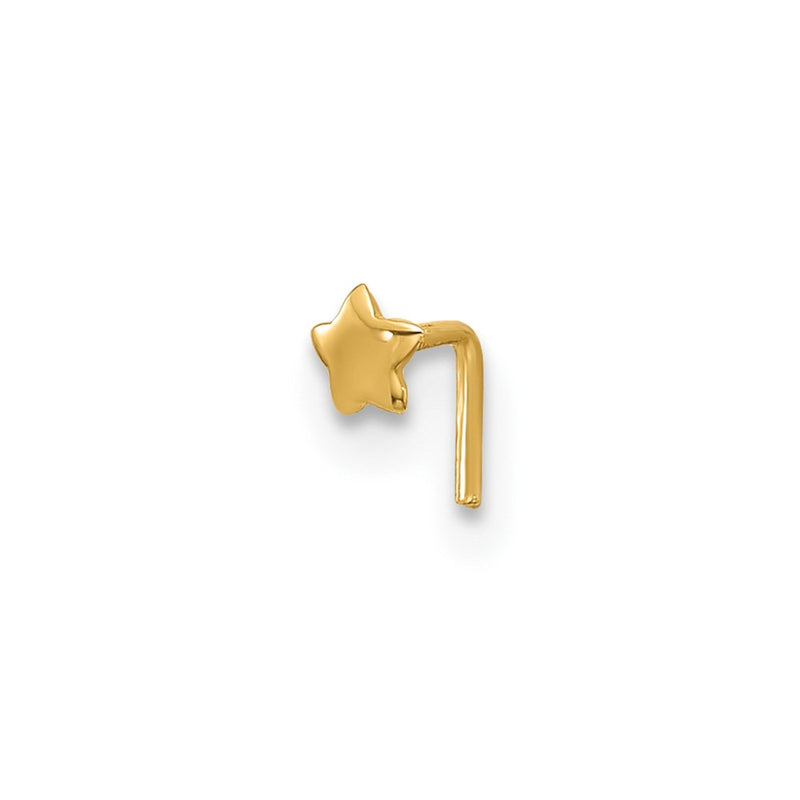14K Yellow Gold 22 Gauge Polished Star Nose Stud