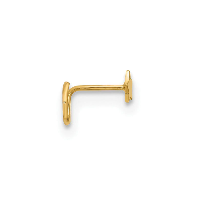 14K Yellow Gold 23 Gauge Star Nose Ring Body Jewelry