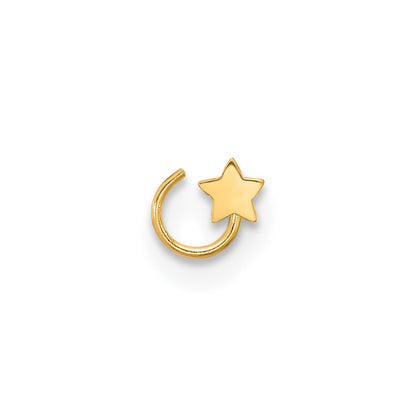 14K Yellow Gold 23 Gauge Star Nose Ring Body Jewelry