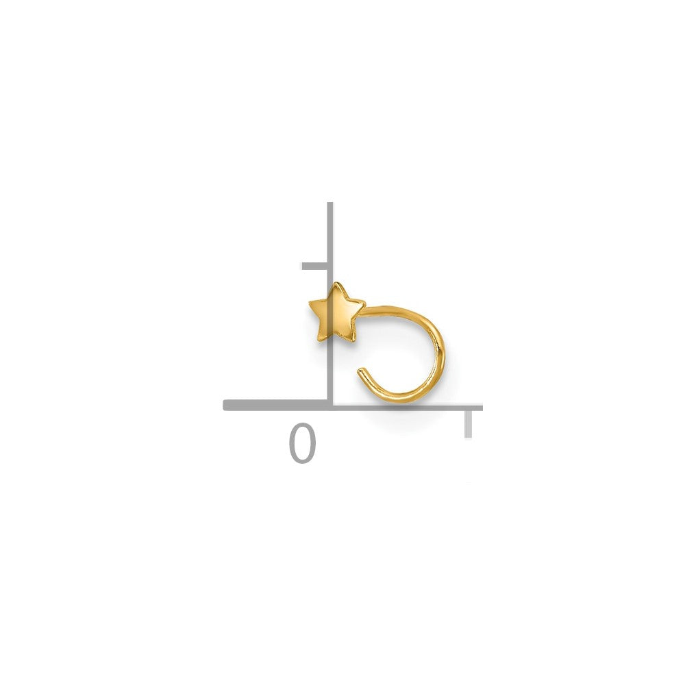 14K Yellow Gold 23 Gauge Star Nose Ring Body Jewelry