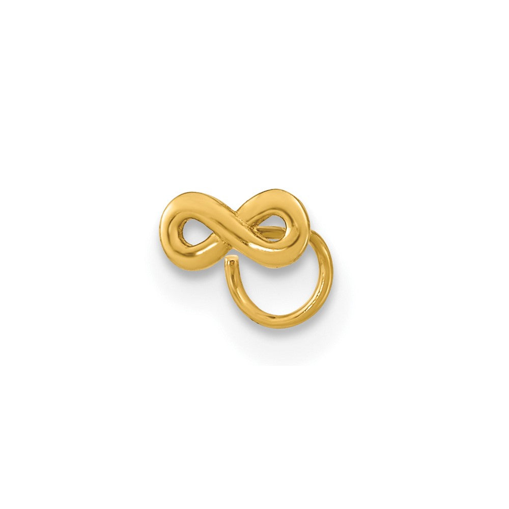 14K Yellow Gold 22 Gauge Infinity Nose Ring Body Jewelry
