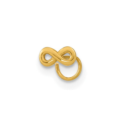14K Yellow Gold 22 Gauge Infinity Nose Ring Body Jewelry