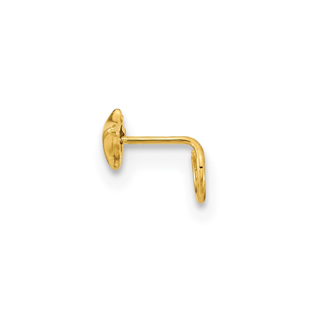 14K Yellow Gold 22 Gauge Square With Cz Nose Ring Body Jewelry