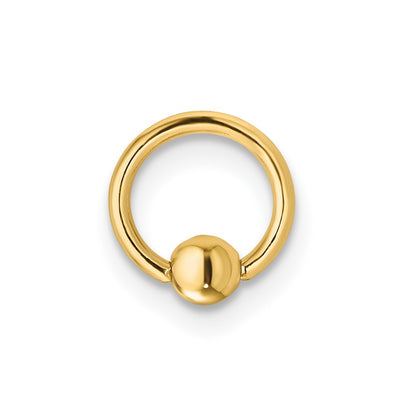 14K Yellow Gold 18 Gauge Cartilage Hoop