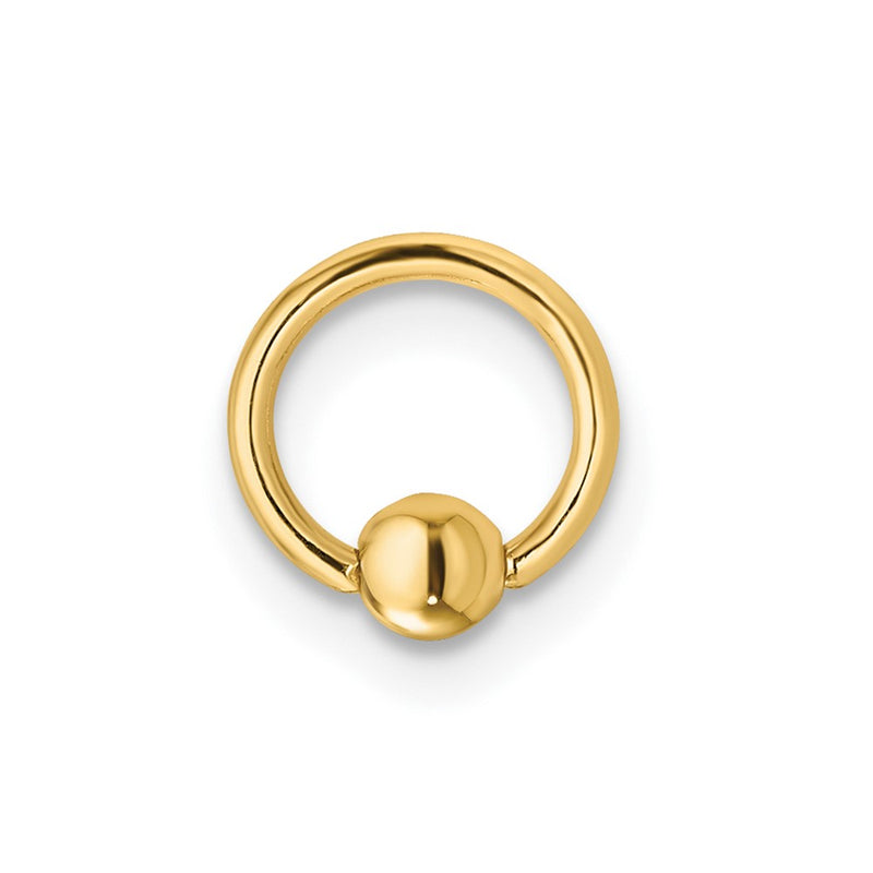 14K Yellow Gold 18 Gauge Cartilage Hoop