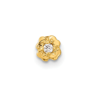 14K Yellow Gold 18 Gauge Flower Cz Cartilage Body Jewelry