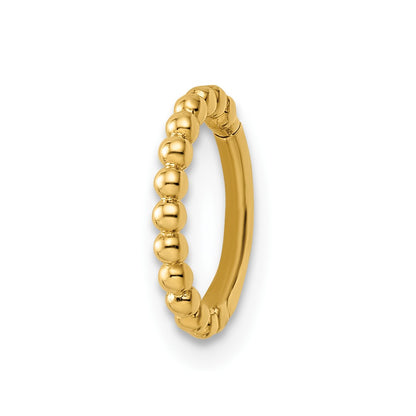 14K Yellow Gold 14 Gauge Beaded Cartilage Ring