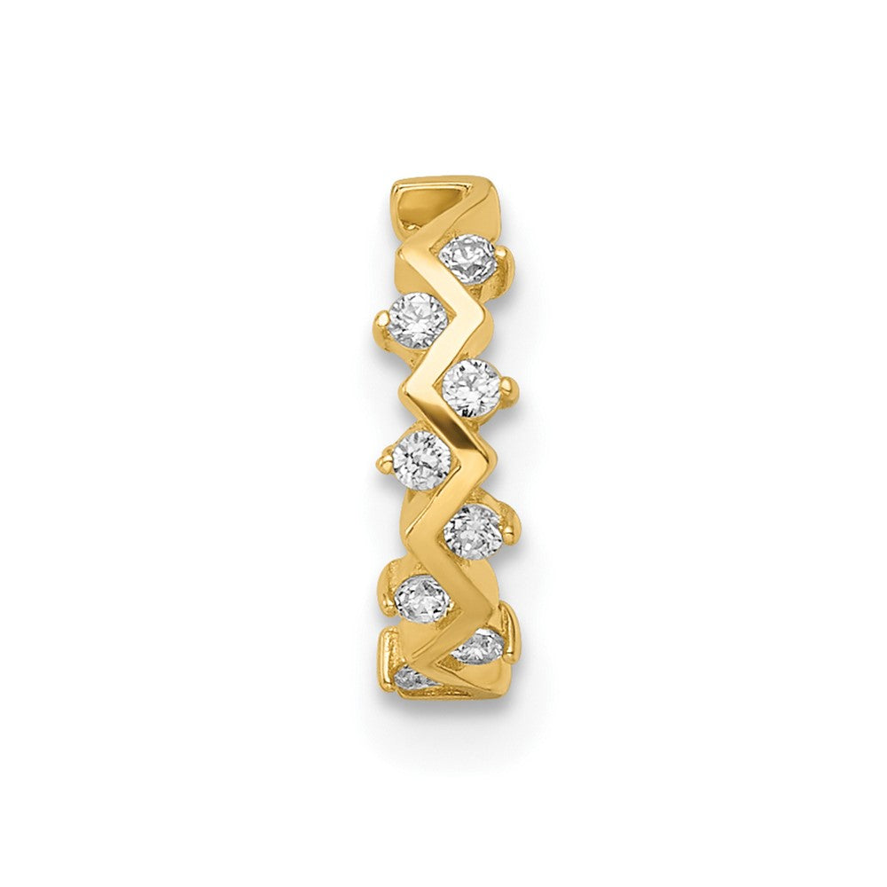 14K Yellow Gold 16 Gauge Cz Cartilage Ring