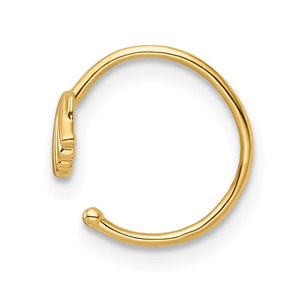 14K Yellow Gold 20 Gauge Scallop Shell Nose Ring / Ear Cuff