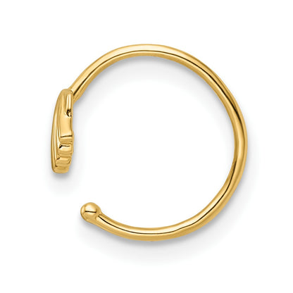 14K Yellow Gold 20 Gauge Scallop Shell Nose Ring / Ear Cuff