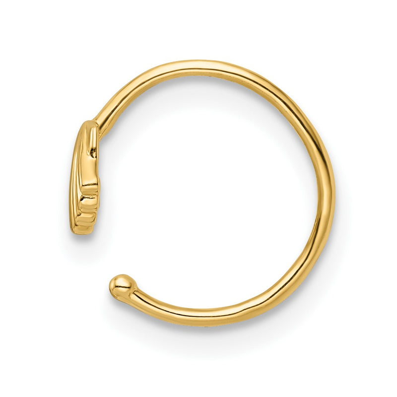 14K Yellow Gold 20 Gauge Scallop Shell Nose Ring / Ear Cuff