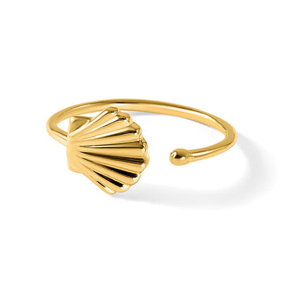 14K Yellow Gold 20 Gauge Scallop Shell Nose Ring / Ear Cuff