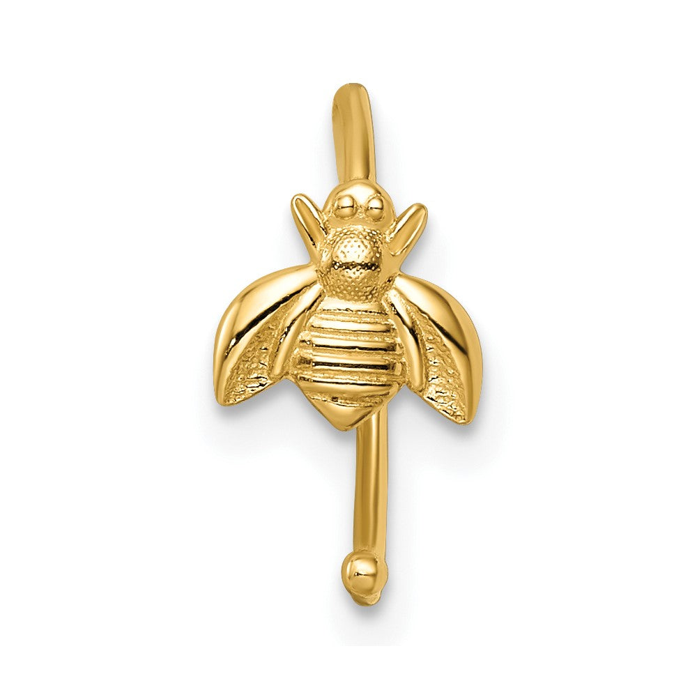 14K Yellow Gold 18 Gauge Bumble Bee Nose Ring / Ear Cuff