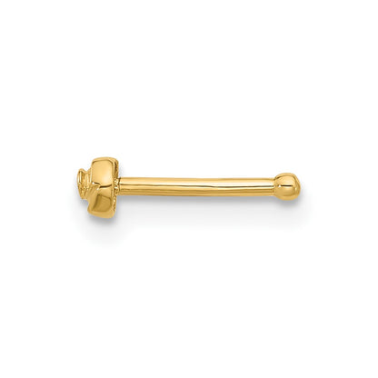 14K Yellow Gold Polished Rose Nose Stud