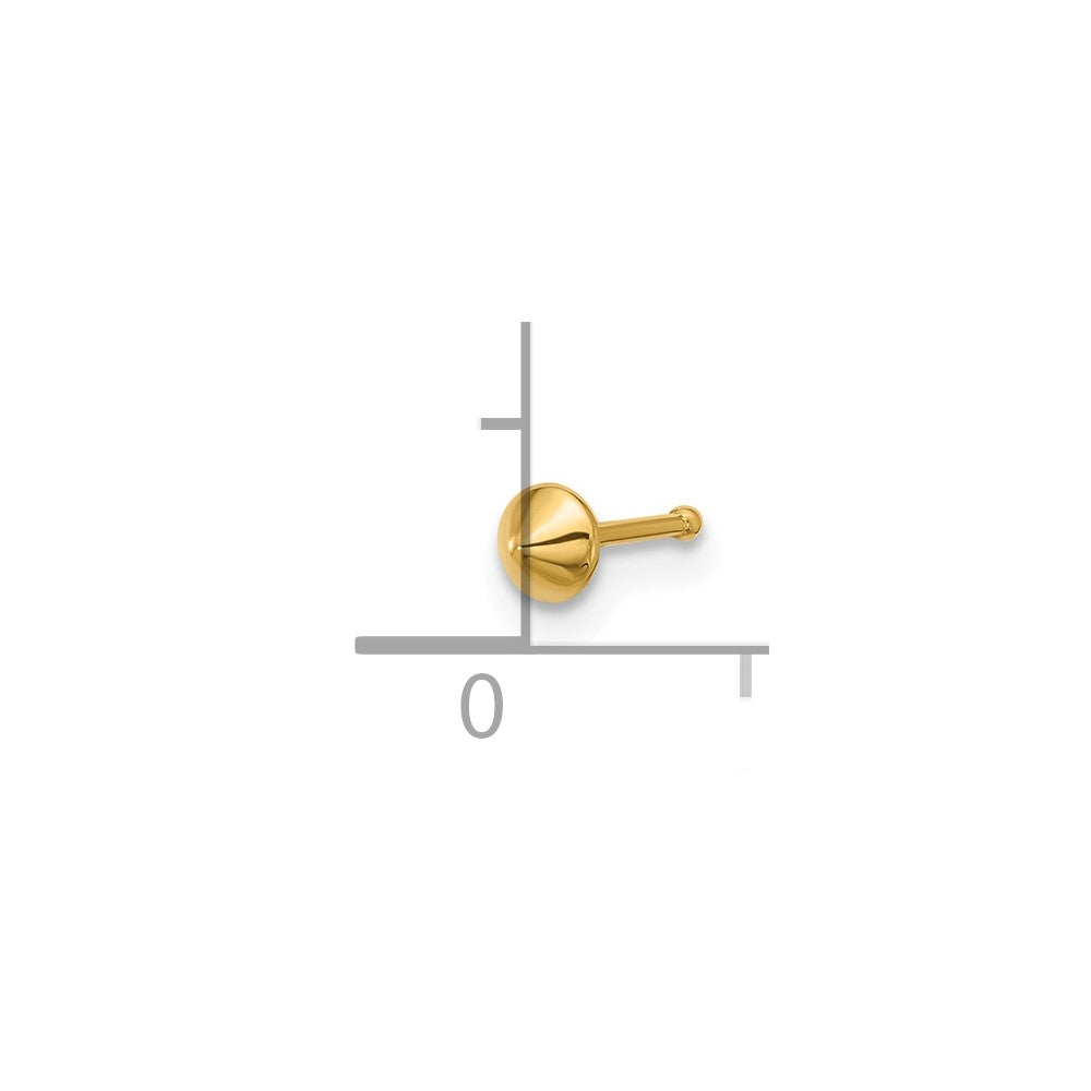 14K Yellow Gold Polished Nose Stud