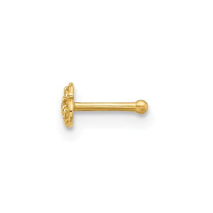 14K Yellow Gold Polished CZ Nose Stud