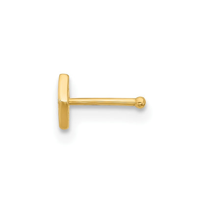 14K Yellow Gold Polished CZ Diamond Shaped Nose Stud