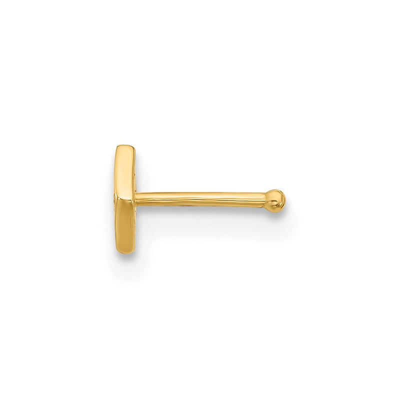 14K Yellow Gold Polished CZ Diamond Shaped Nose Stud