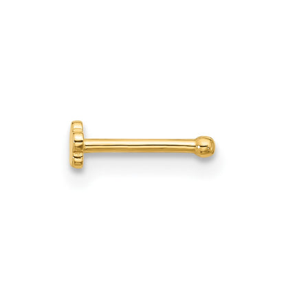 14K Yellow Gold Polished Flower Nose Stud