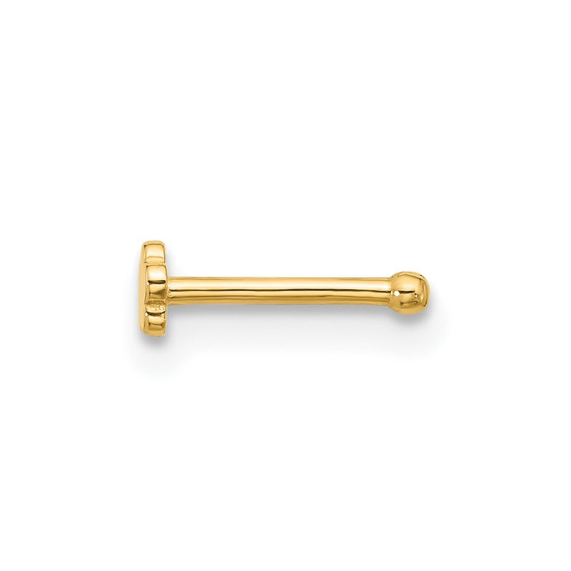 14K Yellow Gold Polished Flower Nose Stud