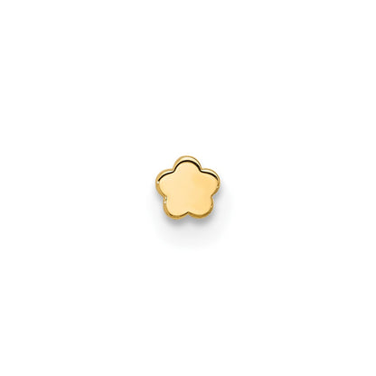 14K Yellow Gold Polished Flower Nose Stud
