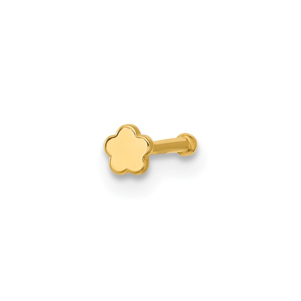 14K Yellow Gold Polished Flower Nose Stud