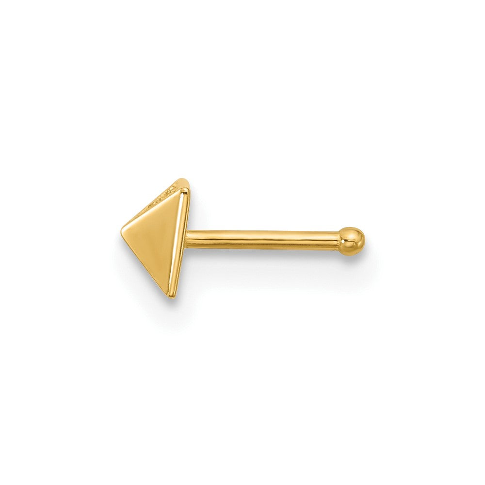 14K Yellow Gold Polished CZ Nose Stud