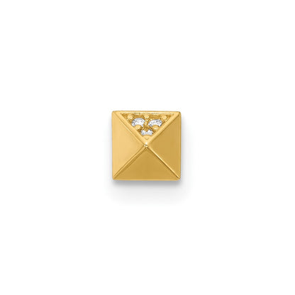 14K Yellow Gold Polished CZ Nose Stud