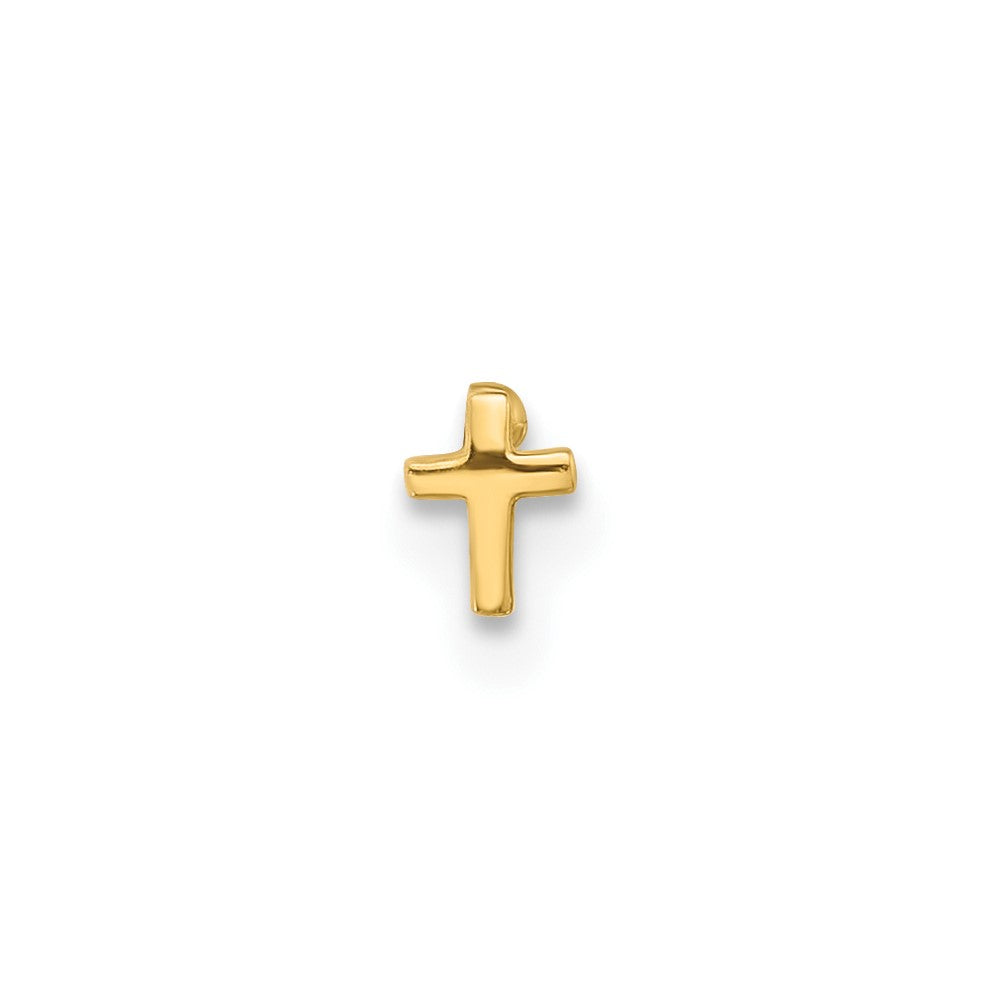 14K Yellow Gold Polished Cross Nose Stud