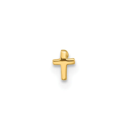 14K Yellow Gold Polished Cross Nose Stud