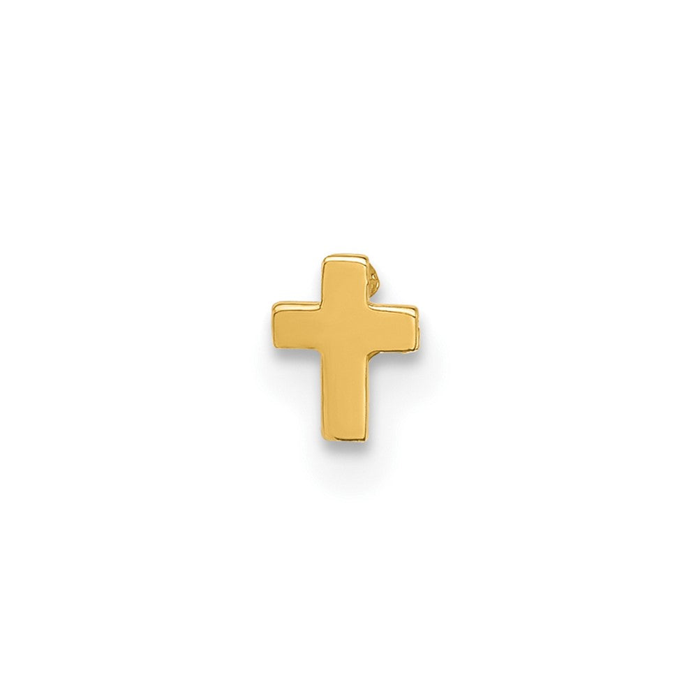 14K Yellow Gold Polished Cross Nose Stud